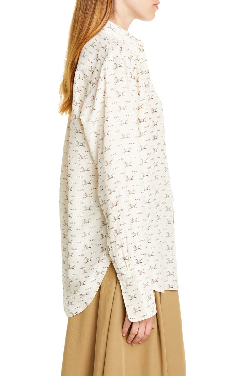 Polo Ralph Lauren Horse Print Silk Shirt, Alternate, color,