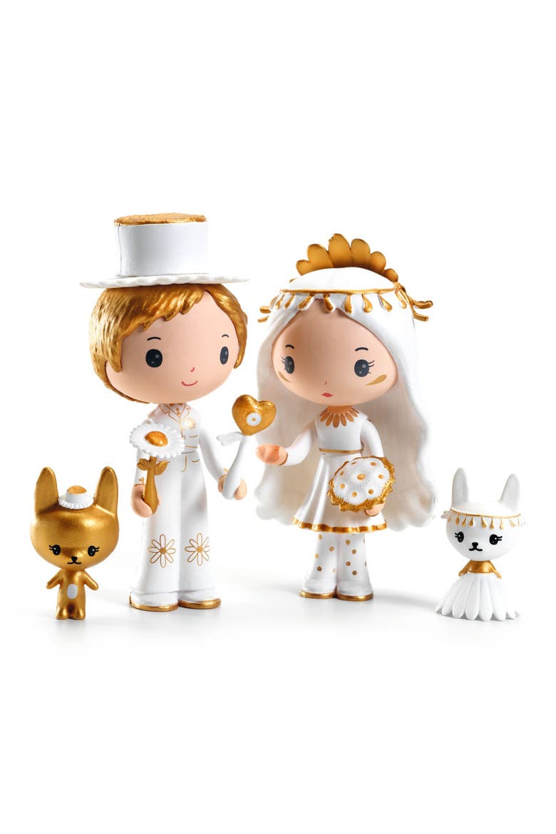 Tinyly Marguerite & Léoplold Figurines, Main, color, WHITE MULTI