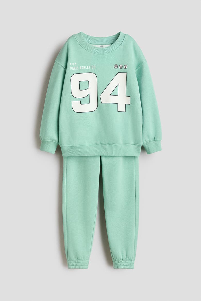 2-piece Sweatshirt And Joggers Set, Main, color, Light green/94