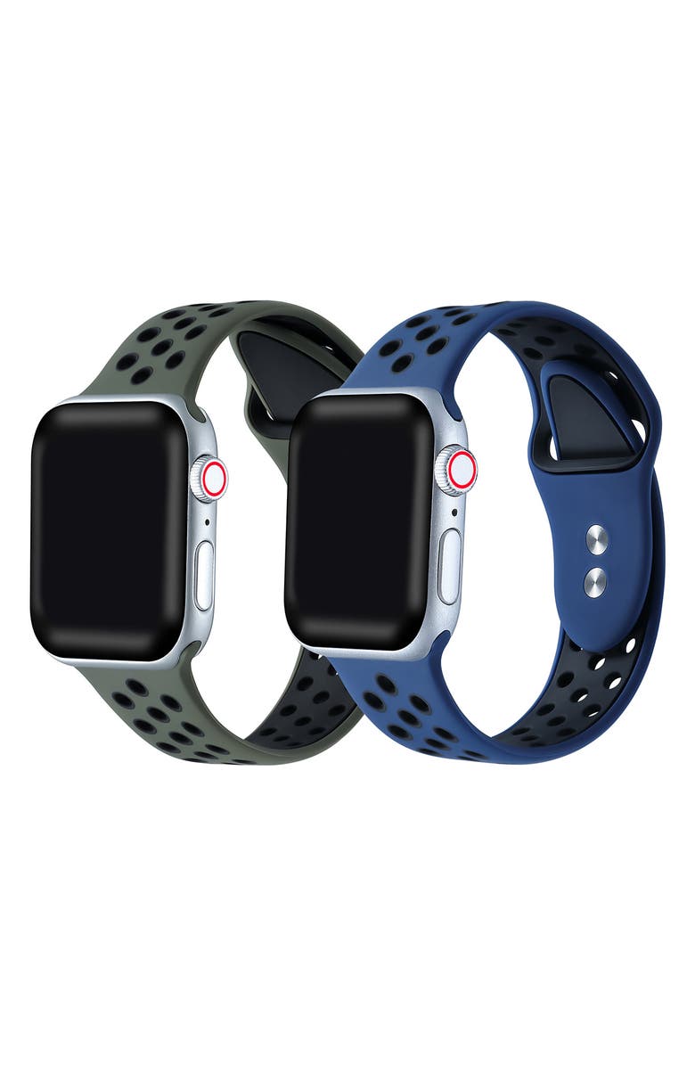 The Posh Tech POSH TECH Breathable Silicone Sport Apple Watch Band - Set of 2, Alternate, color, 