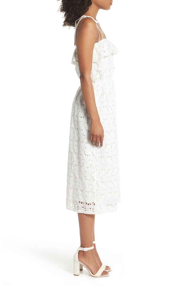 Ruffle Broderie Anglaise Sundress, Alternate, color, OFF-WHITE