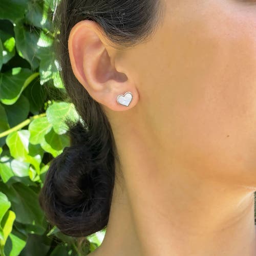 The Lovery Fine Jewelry Large Mother Of Pearl Heart Stud Earrings In Gold