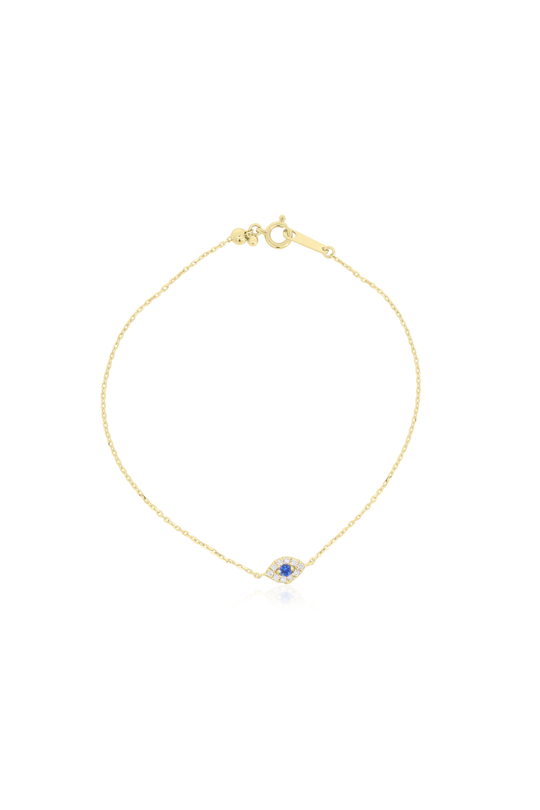 Mini Blue Sapphire Evil Eye Bracelet, Main, color, Blue Sapphire