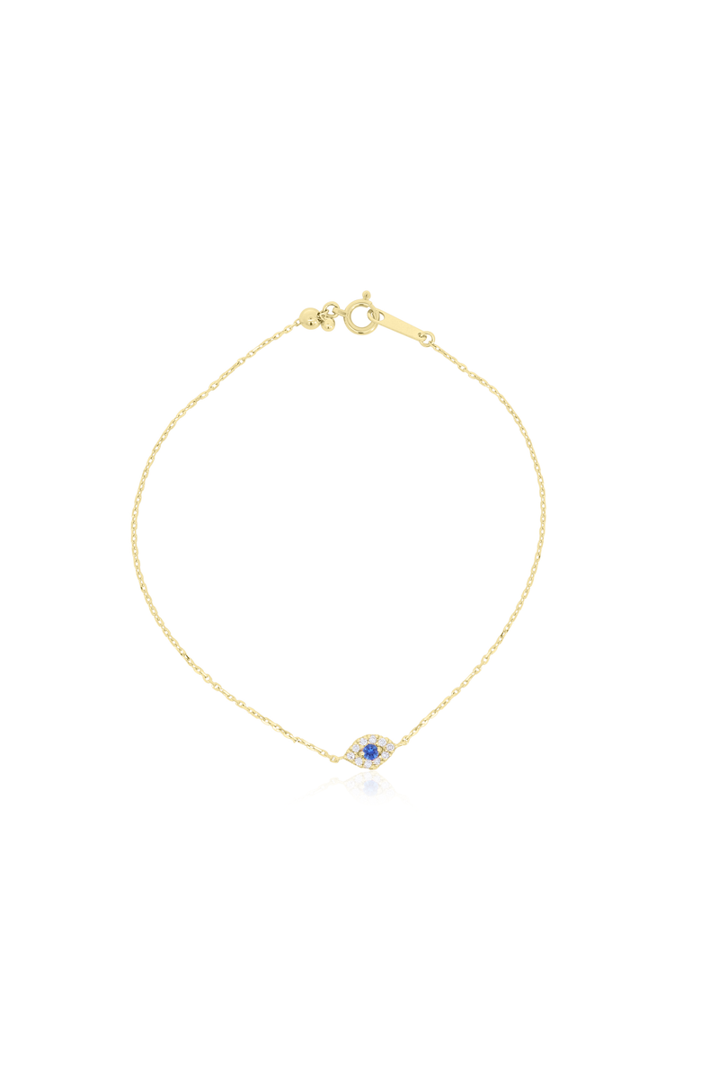 The Lovery Fine Jewelry Mini Blue Sapphire Evil Eye Bracelet, Main, color, Blue Sapphire