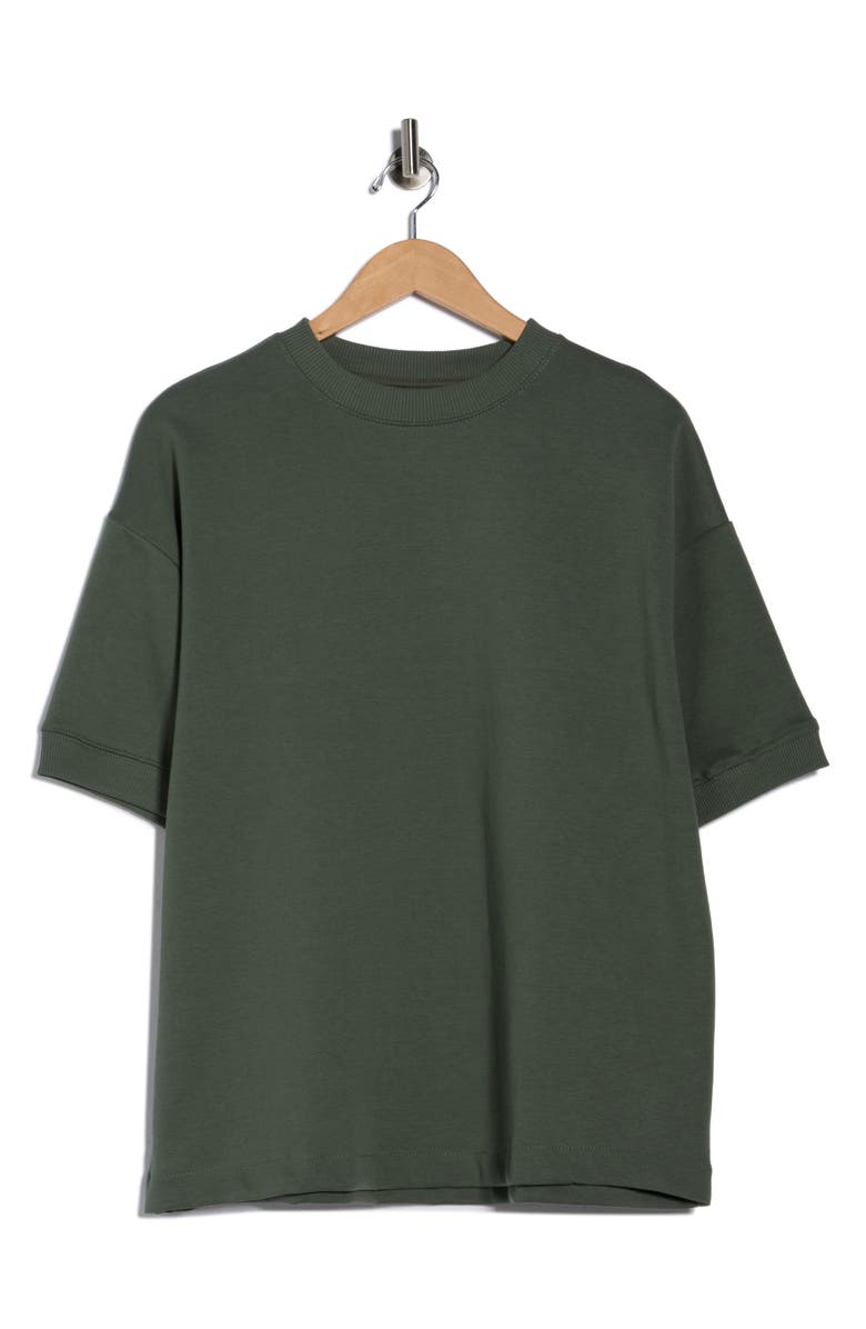 DENIM AND FLOWER Heavyweight Cotton Blend T-Shirt, Main, color, Green