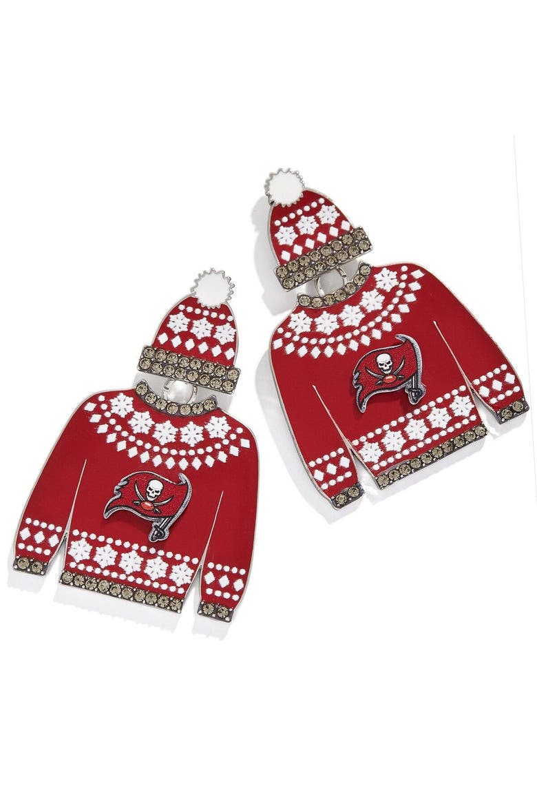 Women's BaubleBar Tampa Bay Buccaneers Sweater Earrings, Main, color, Red