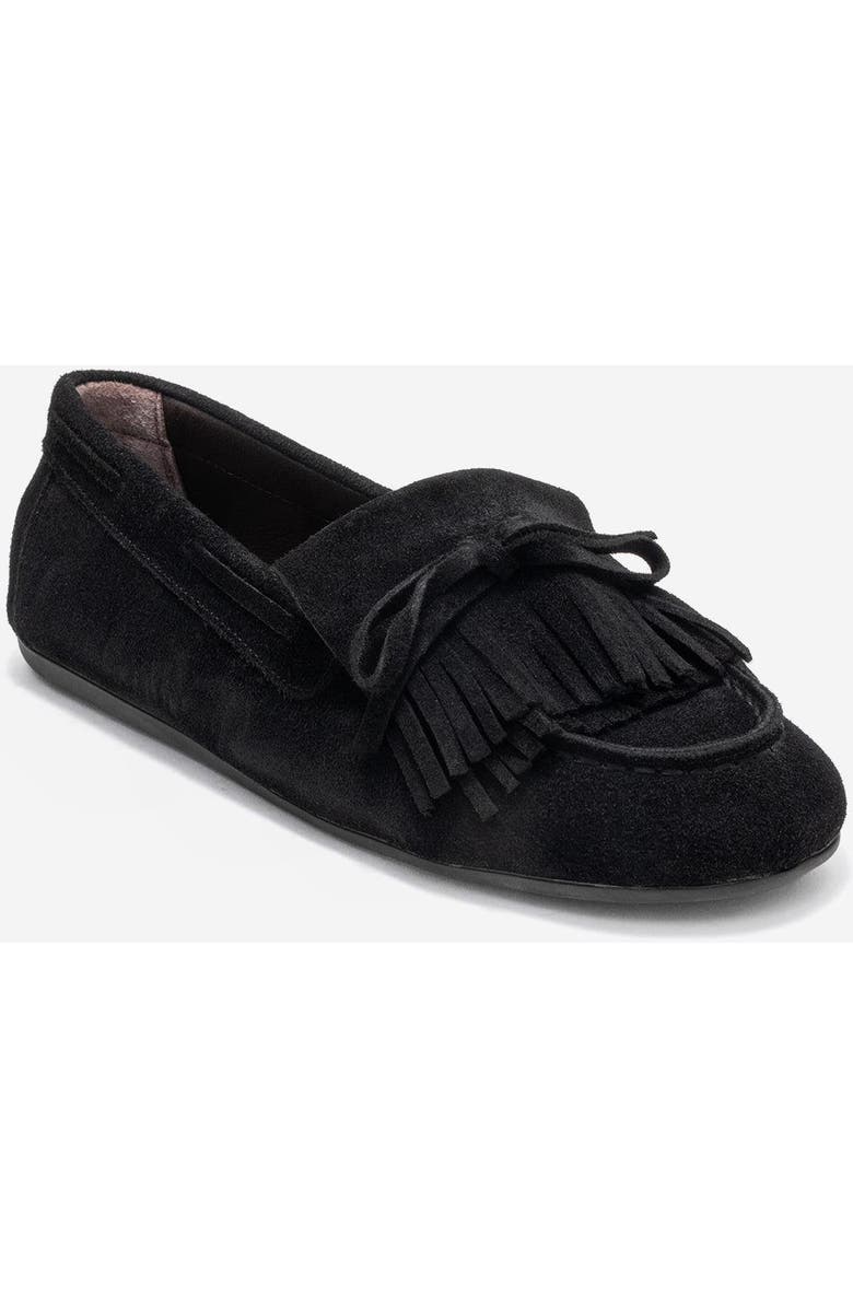 Forever & Always Shoes Axeli Leather Tassel Loafer, Main, color, Black Suede Leather
