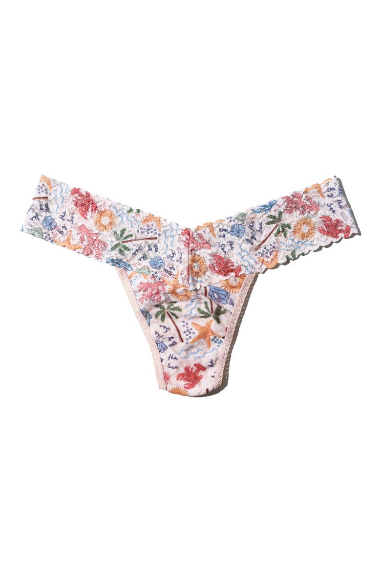 Print Low Rise Thong, Alternate, color, BY THE SEA