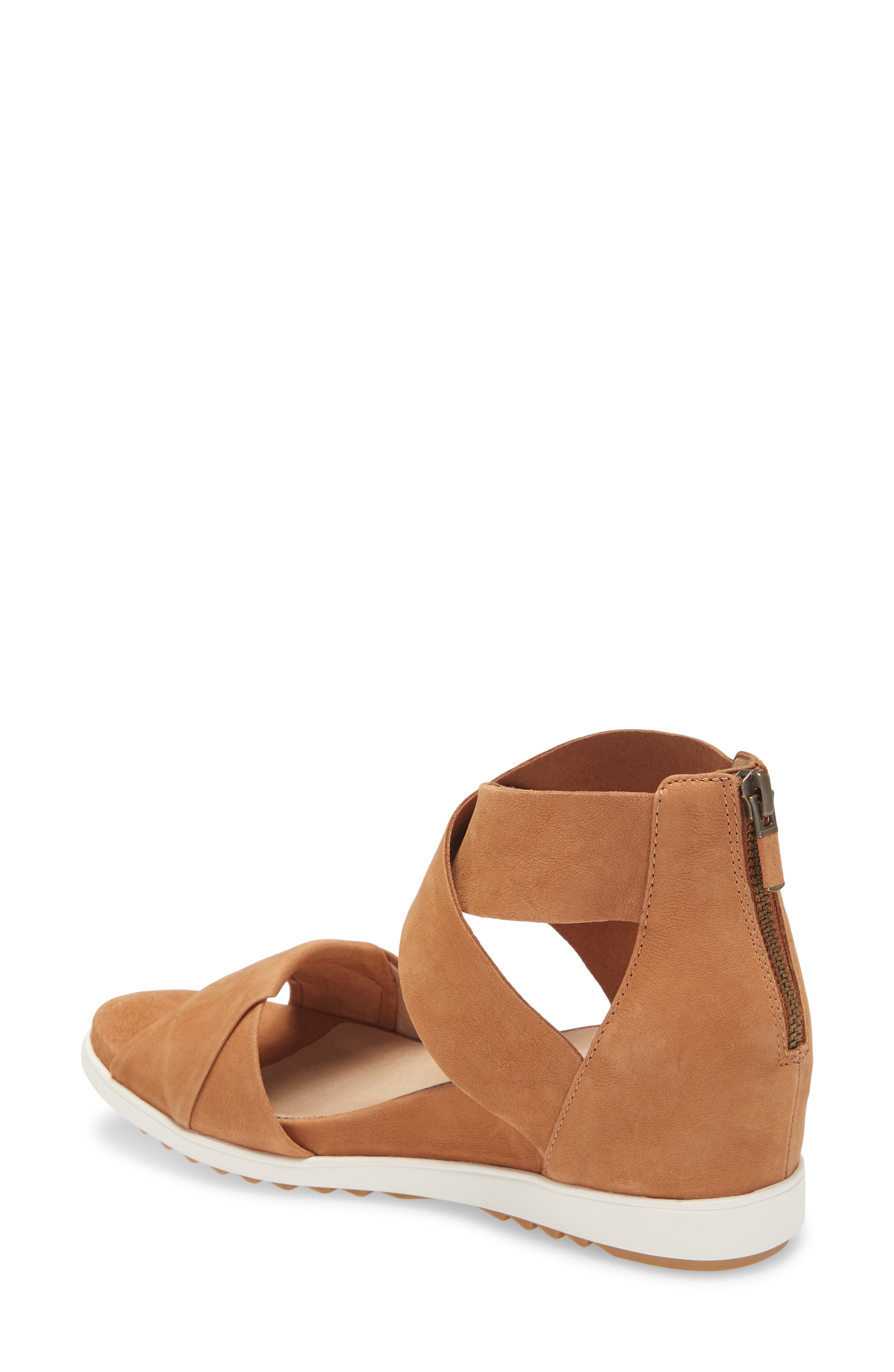 Viv Wedge Sandal, Alternate, color, COGNAC NUBUCK LEATHER