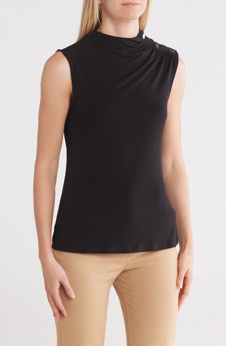 T Tahari Sleeveless Mock Neck Top, Main, color,