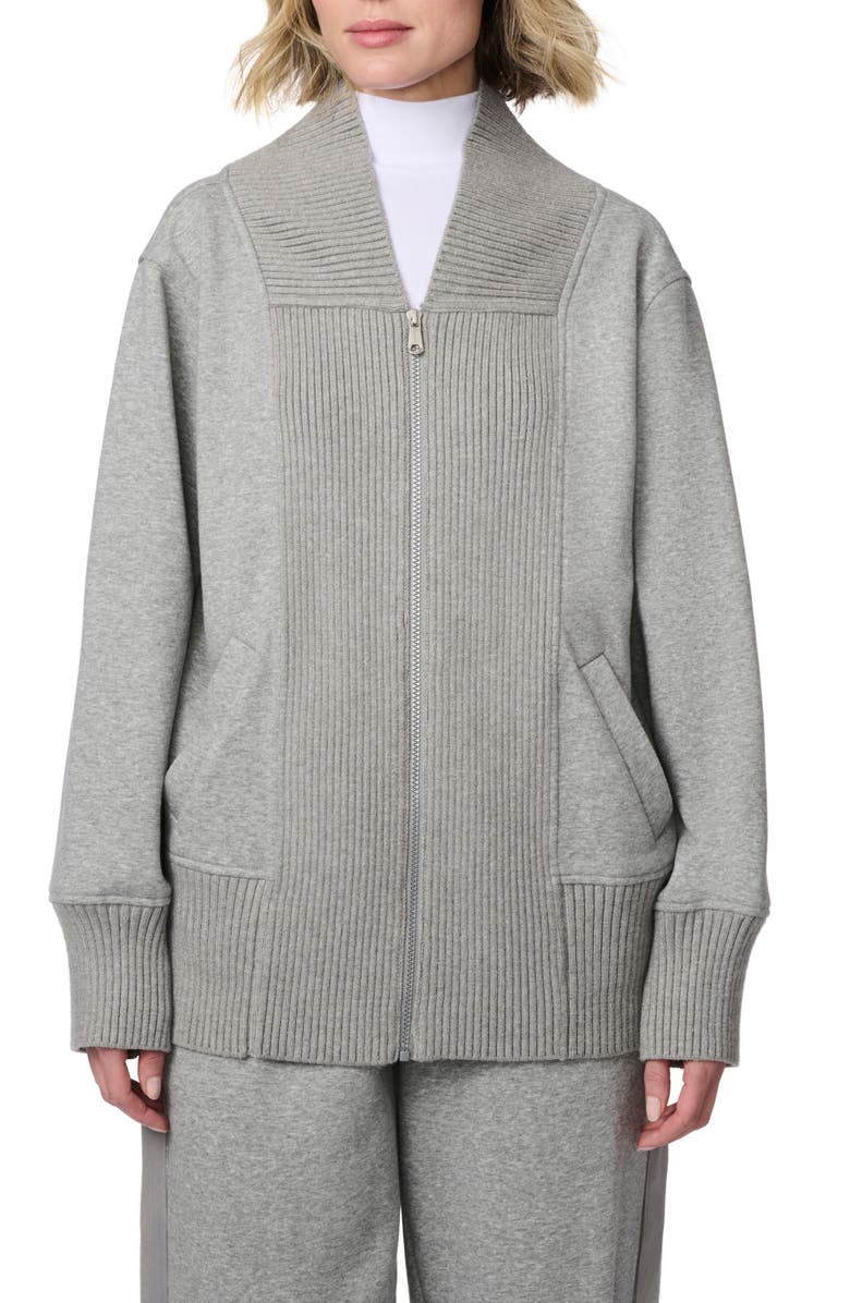 Bernardo Rib Trim Knit Bomber Jacket, Main, color, 