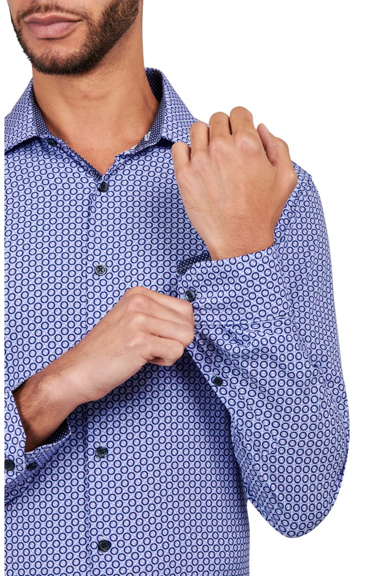 Overlapping Circles Stretch Performance Dress Shirt, Alternate, color, LILAC