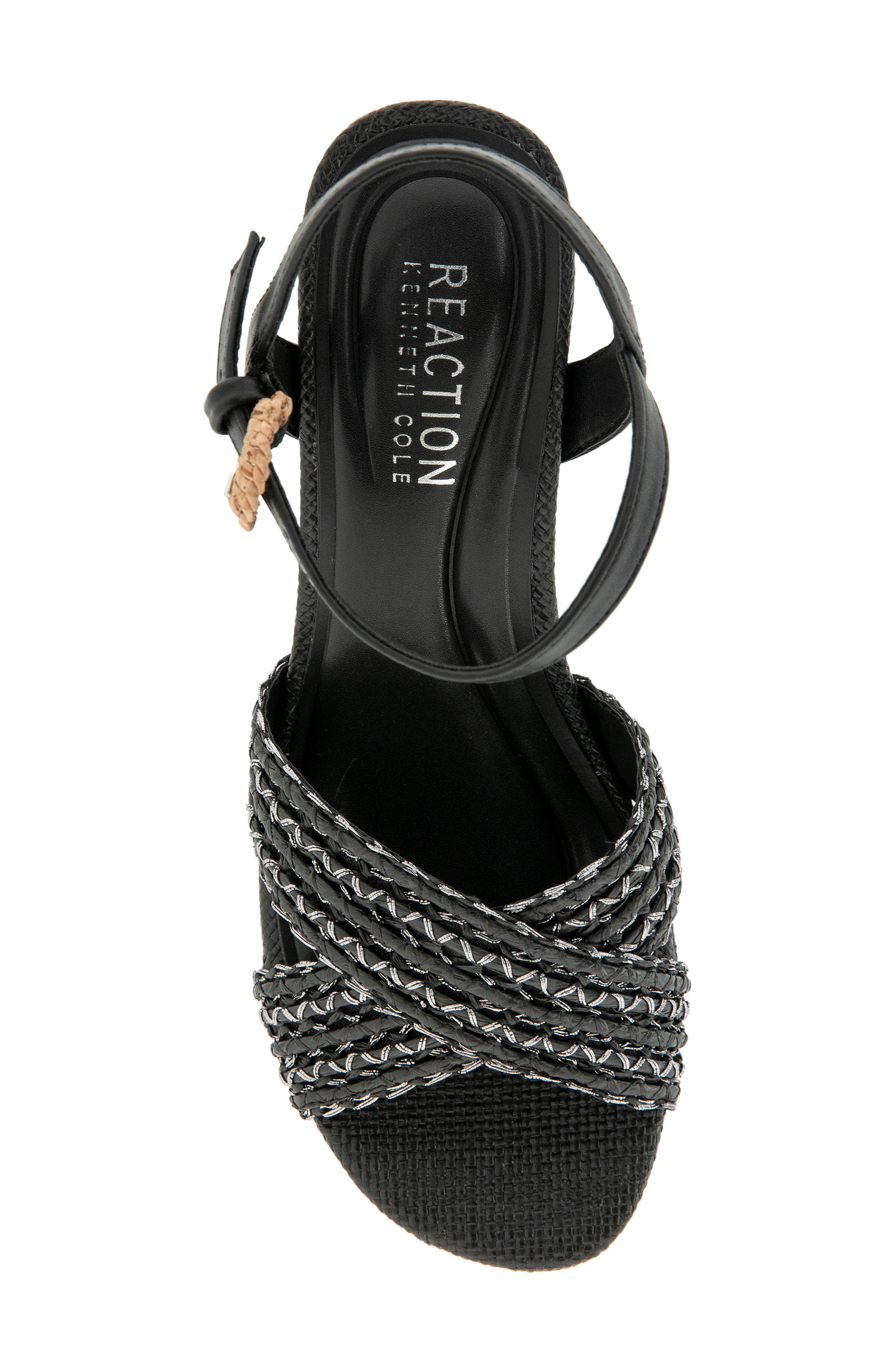Reeva Platform Sandal, Alternate, color, BLACK WOVEN