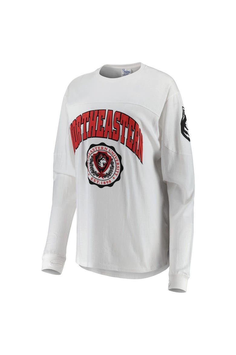 Women's Pressbox White Northeastern Huskies Edith Long Sleeve T-Shirt, Alternate, color, White