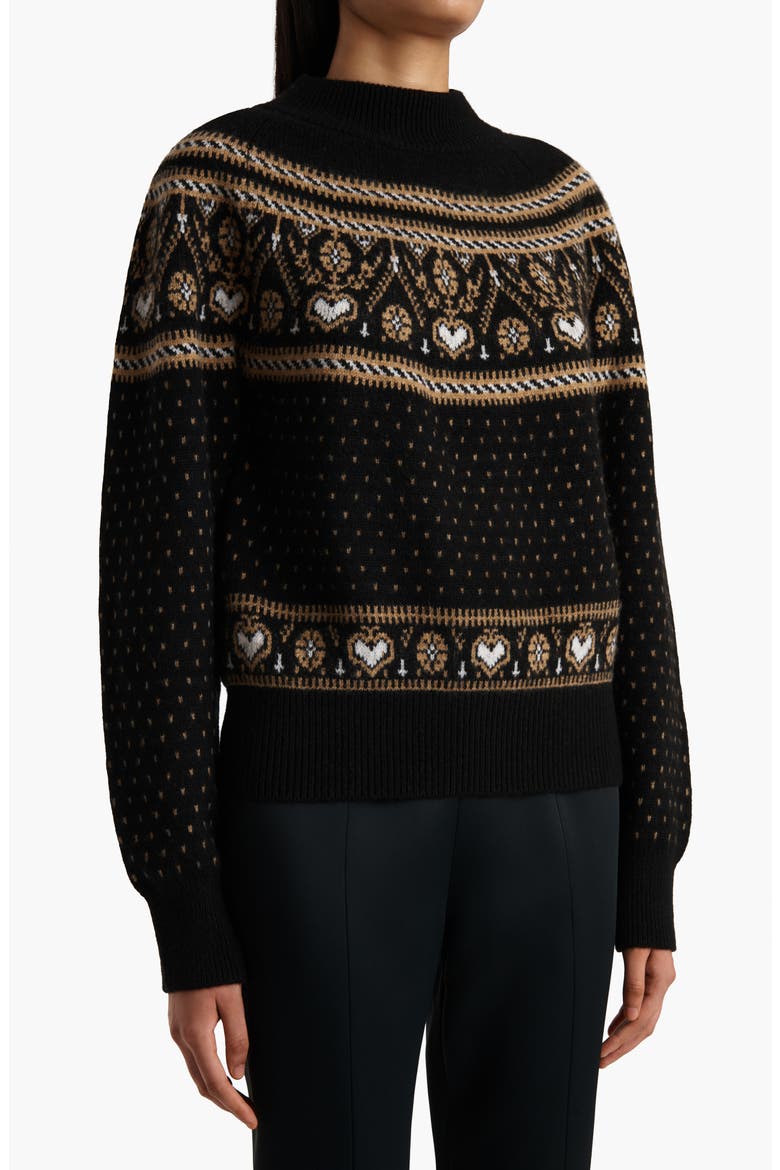 Guy Fair Isle Cashmere Sweater, Alternate, color, BLACK / CAMEL MULTI