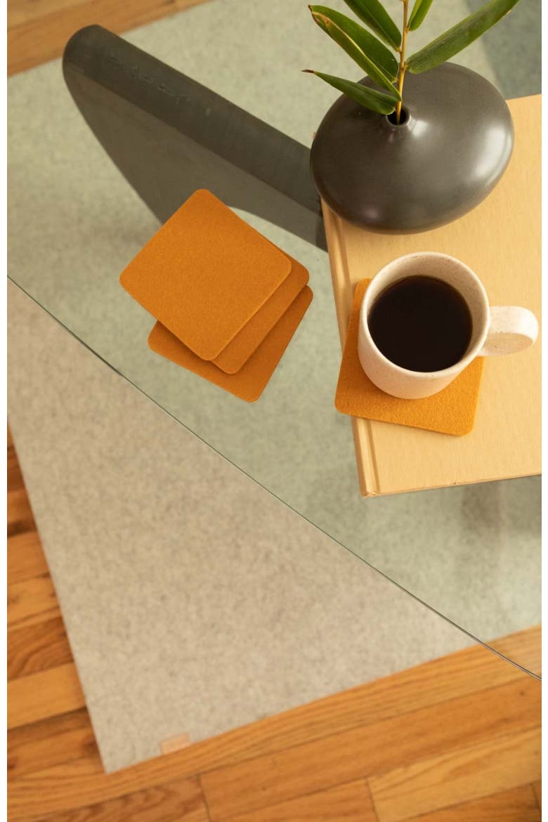 Bierfilzl Merino Wool  Coaster set, Alternate, color, Turmeric