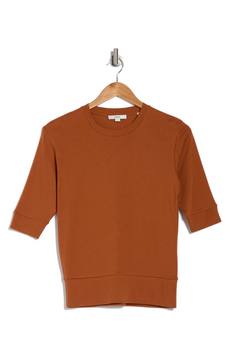 Vince Cotton Elbow Sleeve Sweater, Alternate, color, Canyon