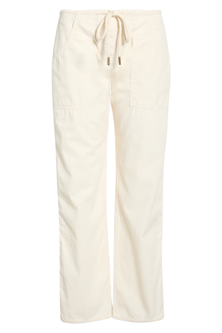 Laguna Drawstring Straight Leg Cotton Pants, Alternate, color, CREMA