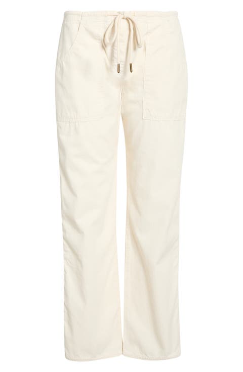 Laguna Drawstring Straight Leg Cotton Pants
