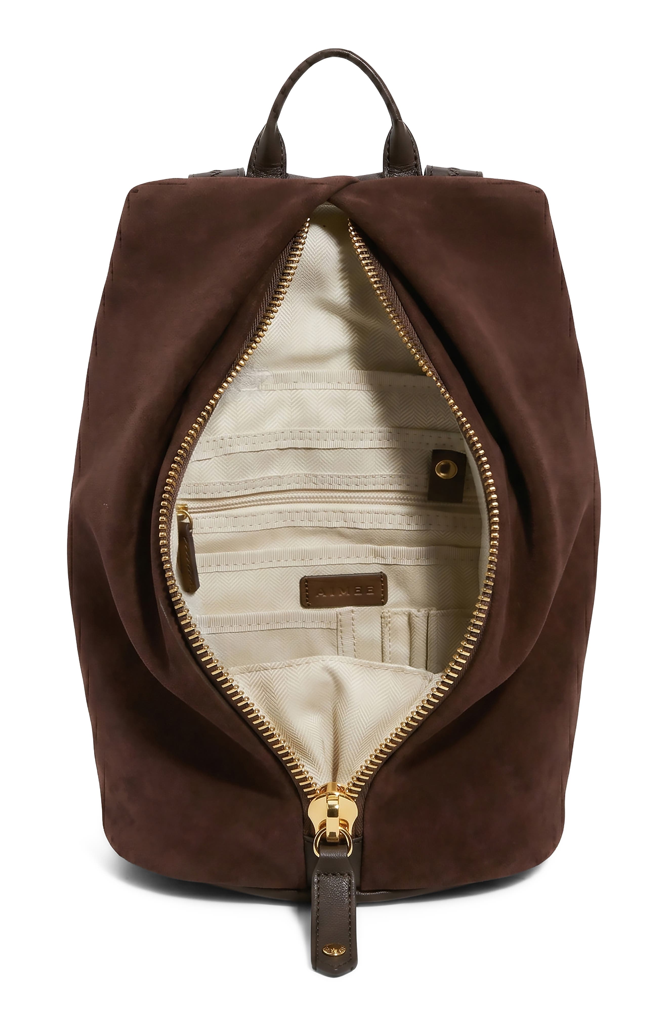 Tamitha Leather Backpack, Alternate, color, FUDGE SUEDE