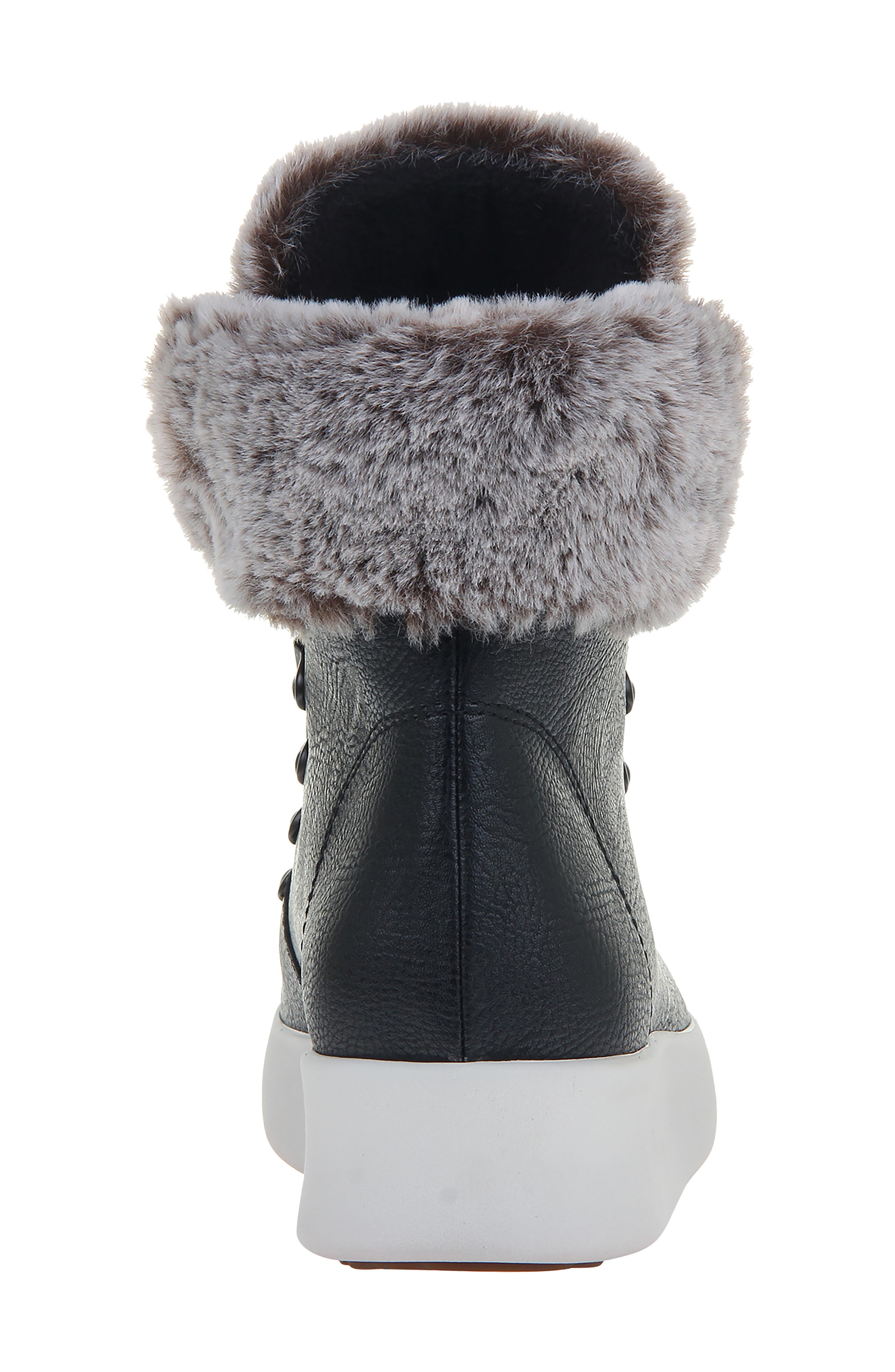 Roam Faux Fur Water Resistant Platform Boot, Alternate, color, BLACK FAUX LEATHER