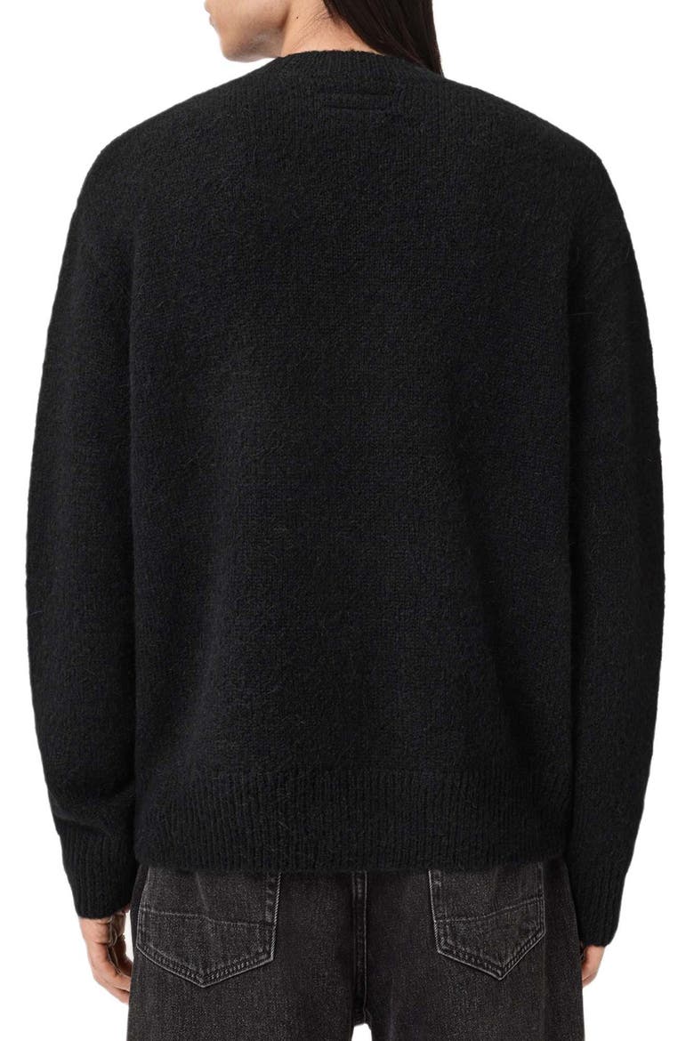 Finden Heart Merino Wool & Alpaca Blend Crewneck Sweater, Alternate, color, BLACK