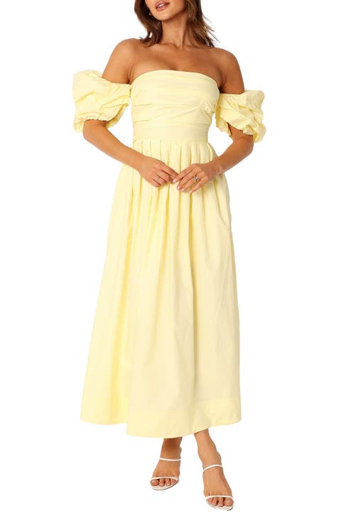 Solana Off the Shoulder Cotton Maxi Dress