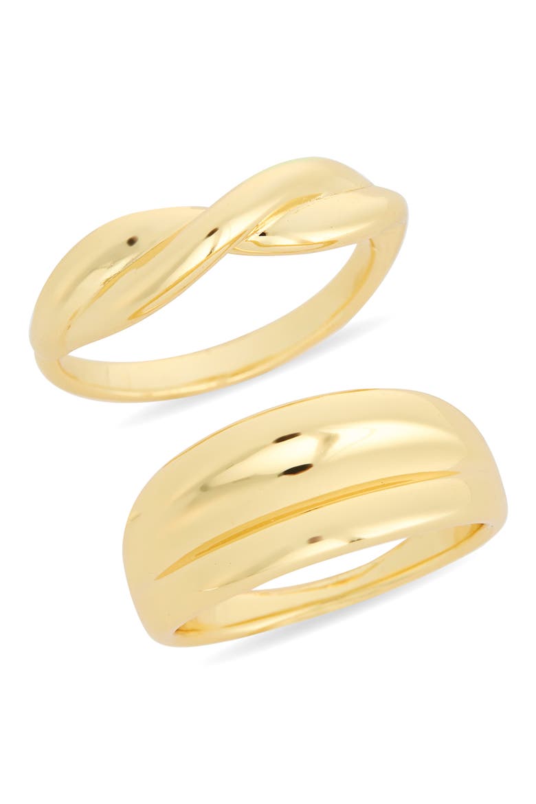 Set of 2 Demi Fine Rib Rings, Main, color, GOLD