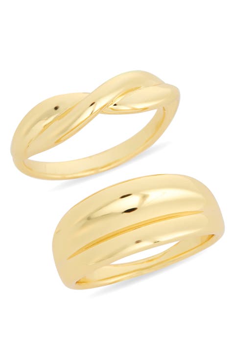 Set of 2 Demi Fine Rib Rings