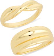 NORDSTROM RACK Set of 2 Demi Fine Rib Rings