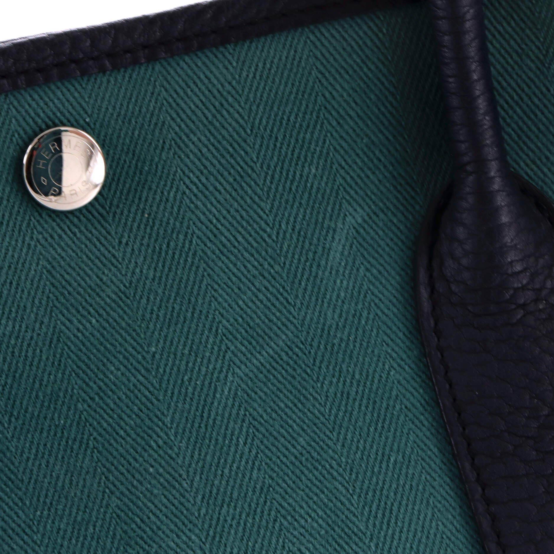 Pre-Owned Hermes Garden Party Tote Toile and Leather 36, Alternate, color, Vert Fonce