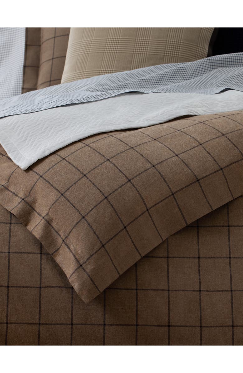 Lauren Ralph Lauren Ledger Windowpane Plaid Cotton Twill Duvet Cover & Sham Set, Alternate, color, Cinnamon