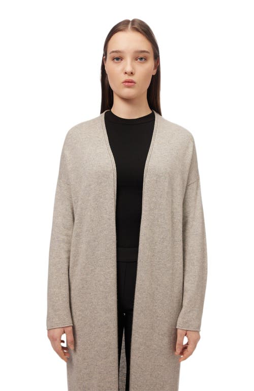 Gobi Mongolian Cashmere 3d Longline Cardigan In Gray