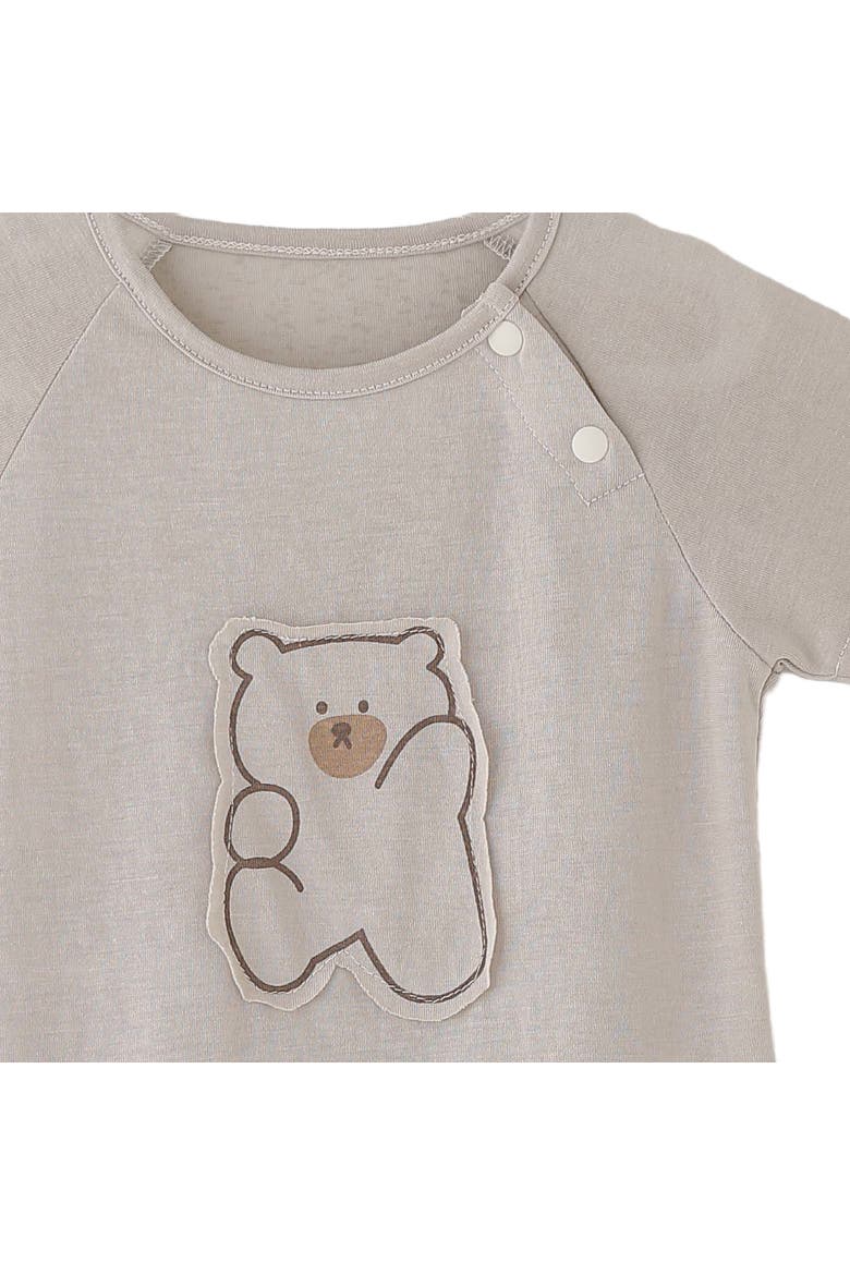Bear Shirt & Checkered Shorts Set, Alternate, color, Beige