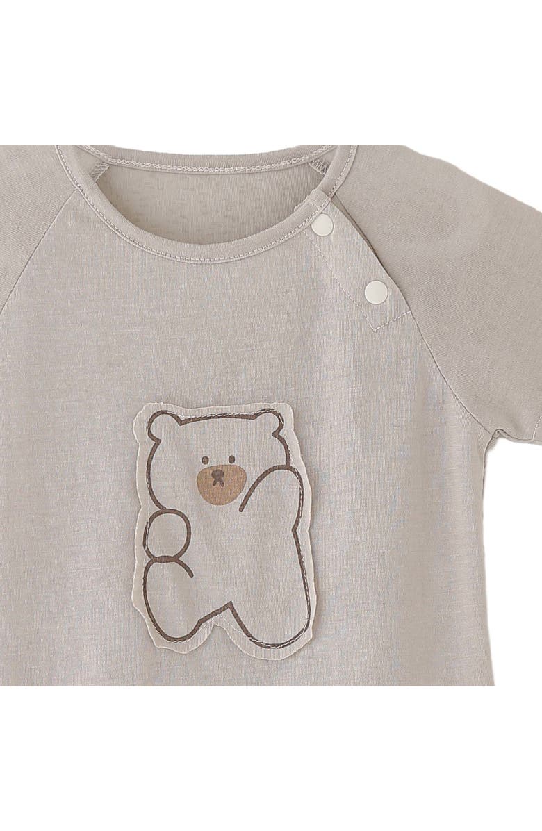 Banblu Bear Shirt & Checkered Shorts Set, Alternate, color, Beige