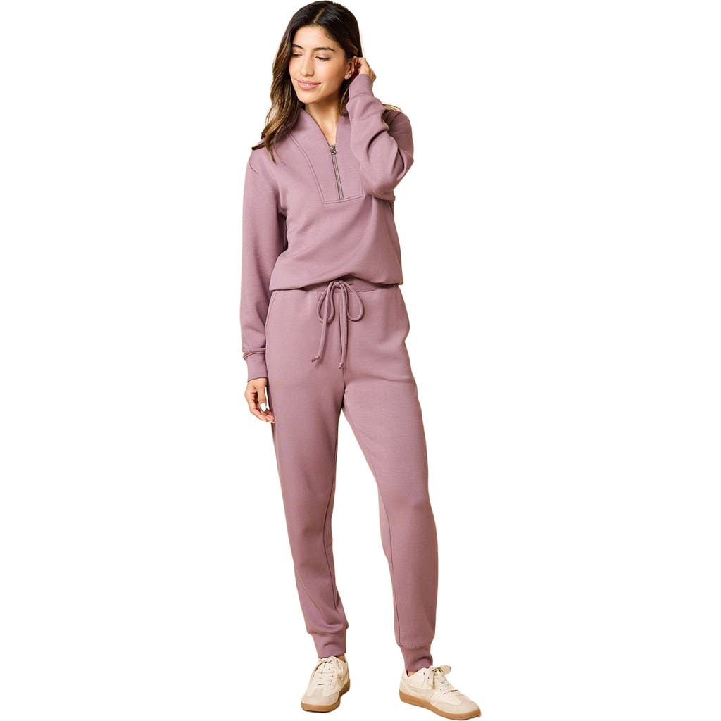 Softies Athleisure DreamTech 1/4 Zip Jogger Set in Driftwood  product