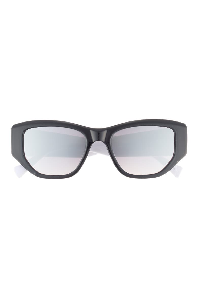52mm Cat Eye Sunglasses, Main, color, BLACK WHITE