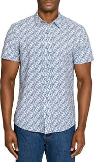W.R.K Slim Fit Floral Short Sleeve Performance Button-Up Shirt