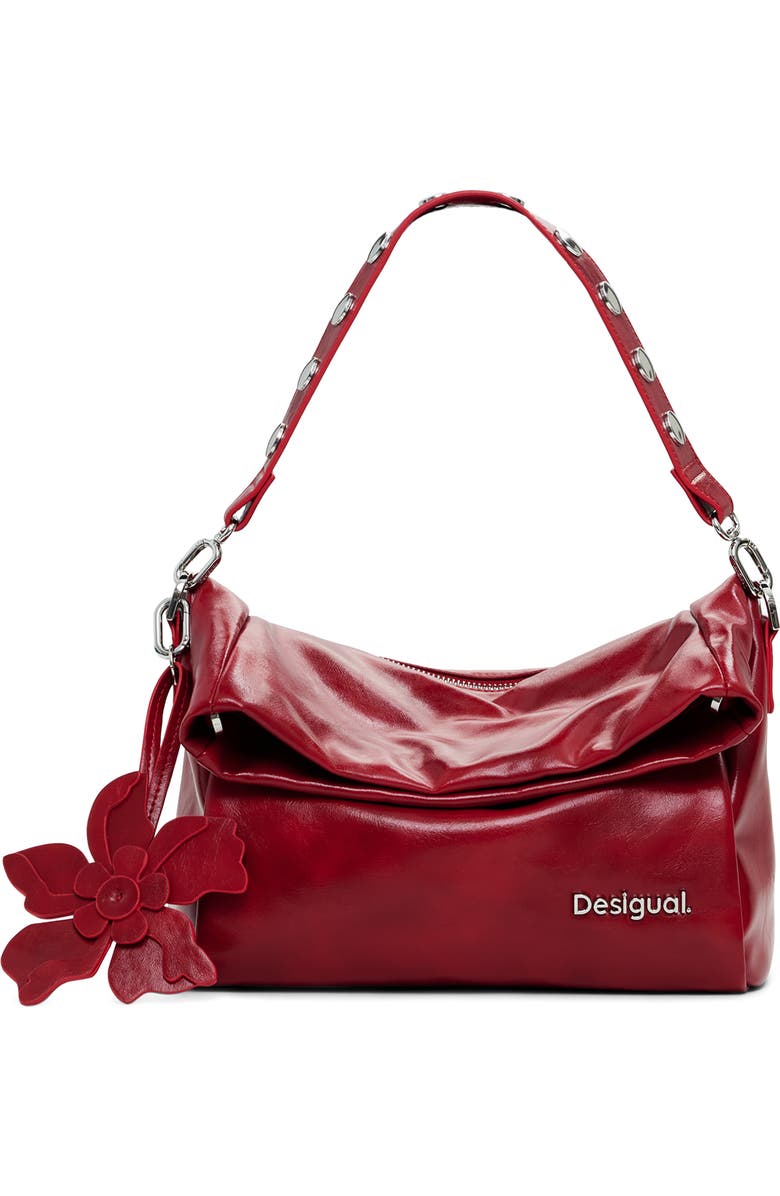 Desigual Faux Leather Shoulder Bag, Main, color, Red