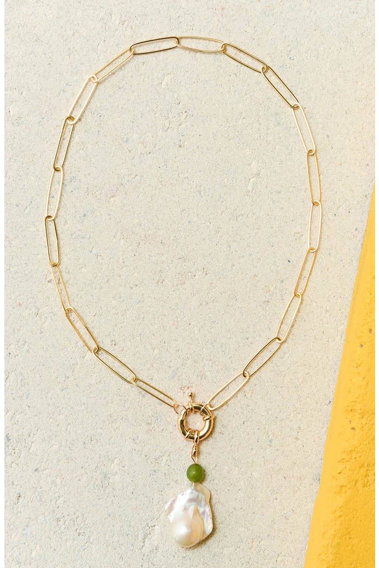 Matera Baroque Pearl Necklace, Alternate, color, GOLD