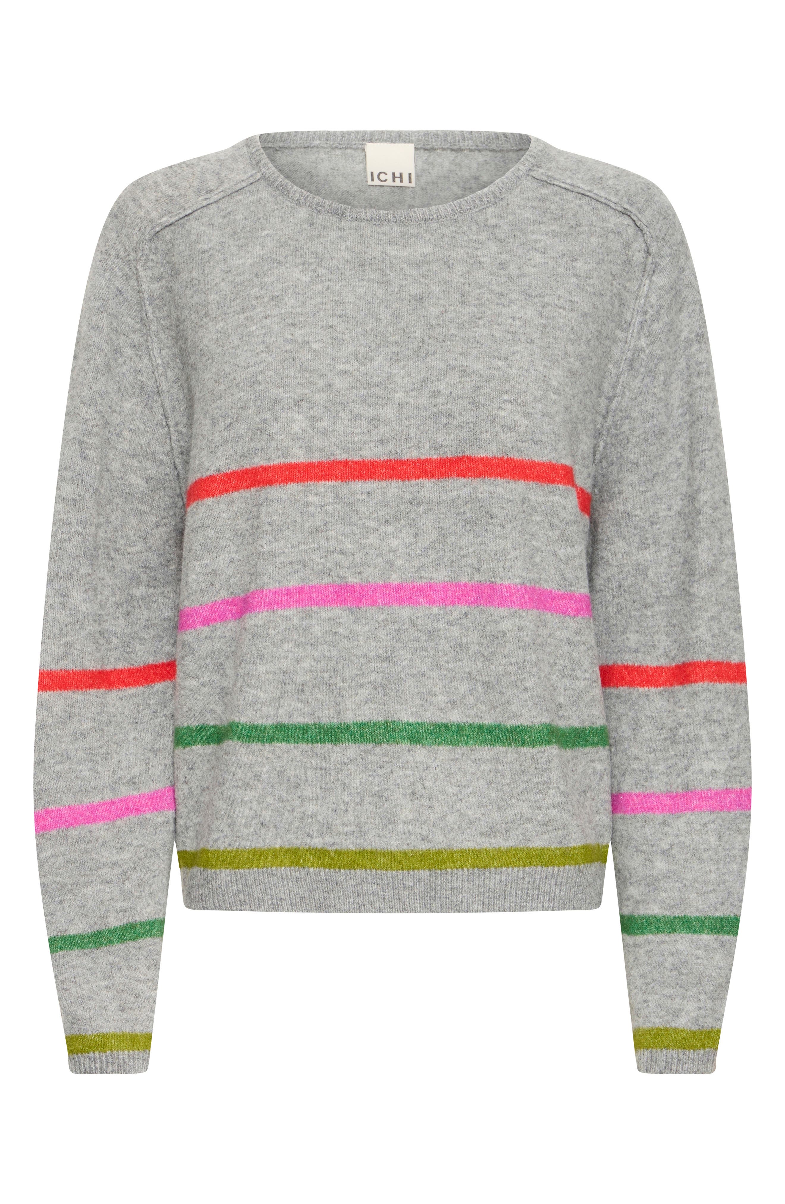 selected GREY MELANGE W MULTICOL STRIPE