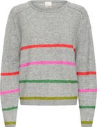 ICHI Striped Crewneck Sweater