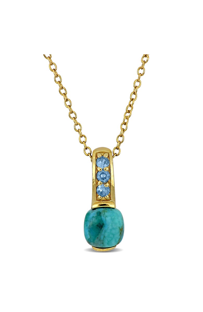 Julianna B. Turquoise & Cubic Zirconia Pendant Necklace, Main, color, Turquoise
