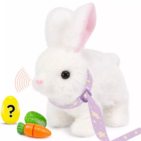 Interactive Easter Plush Bunny Toy Set with Spinner Egg