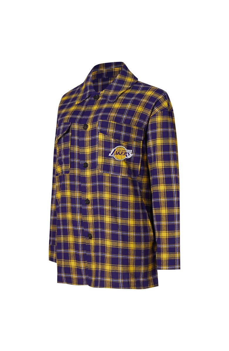 College Concepts Women's College Concepts Purple/Gold Los Angeles Lakers Boyfriend Button-Up Nightshirt, Alternate, color, Purple