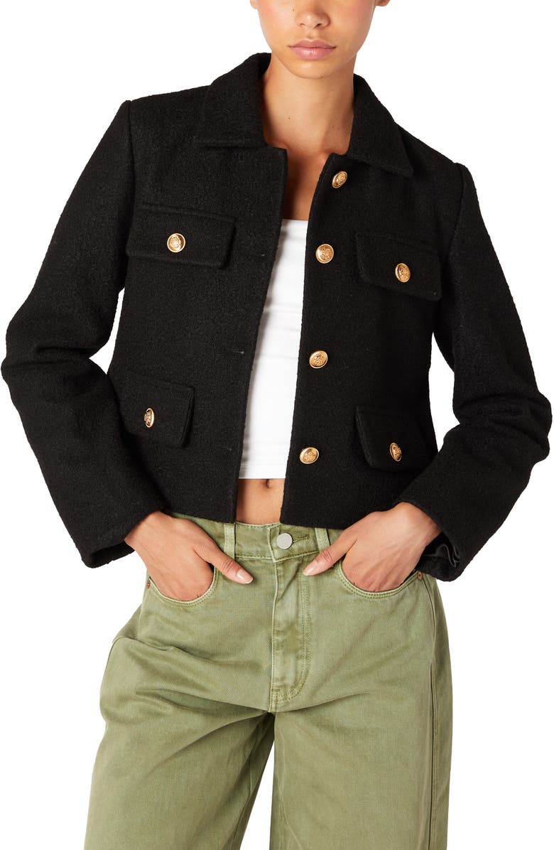 BLANKNYC Bouclé Crop Jacket, Alternate, color, 