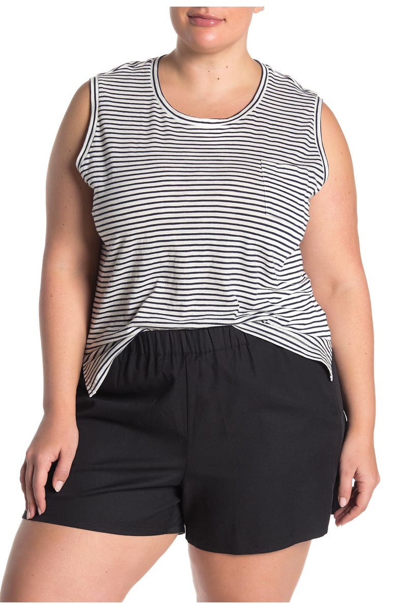 Madewell Sandberg Stripe Pocket Muscle Tank, Alternate, color, Deep Navy