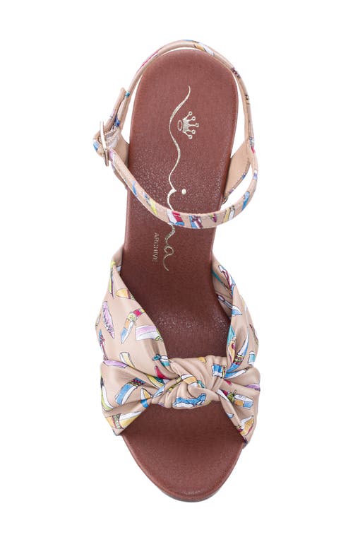 Nina Pop Ankle Strap Platform Sandal In Beige