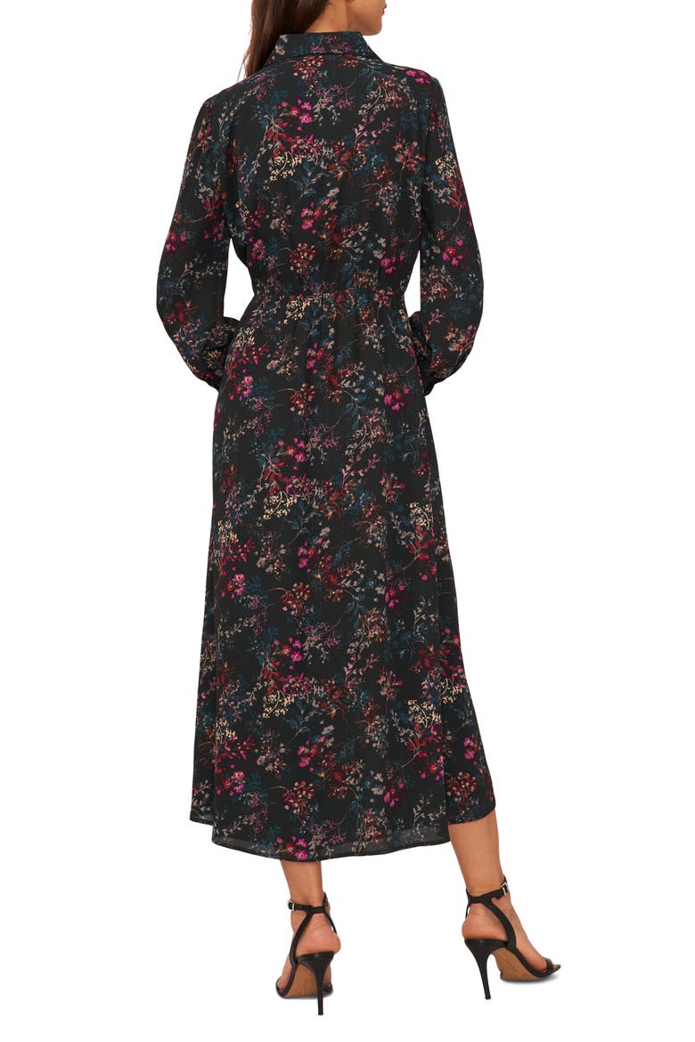 Floral Long Sleeve Wrap Shirtdress, Alternate, color, JUNE BUG