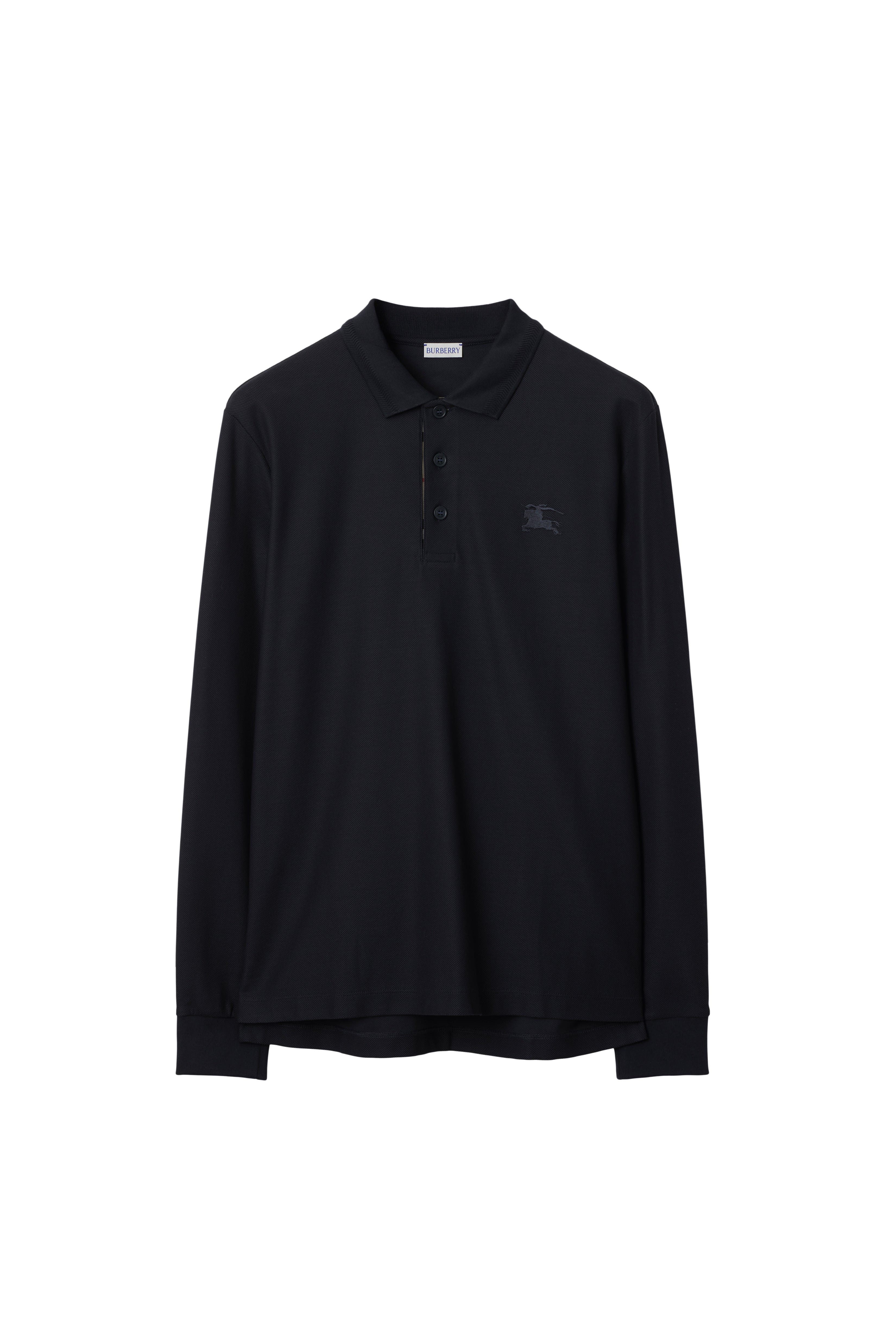Long-sleeve Cotton Polo Shirt - image 4